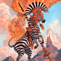 Zebra Knight of Wands